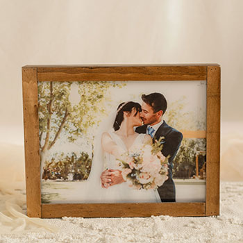 producto fisico marco madera boda